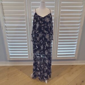 White House Black Market Black and White Sundress Sz 6